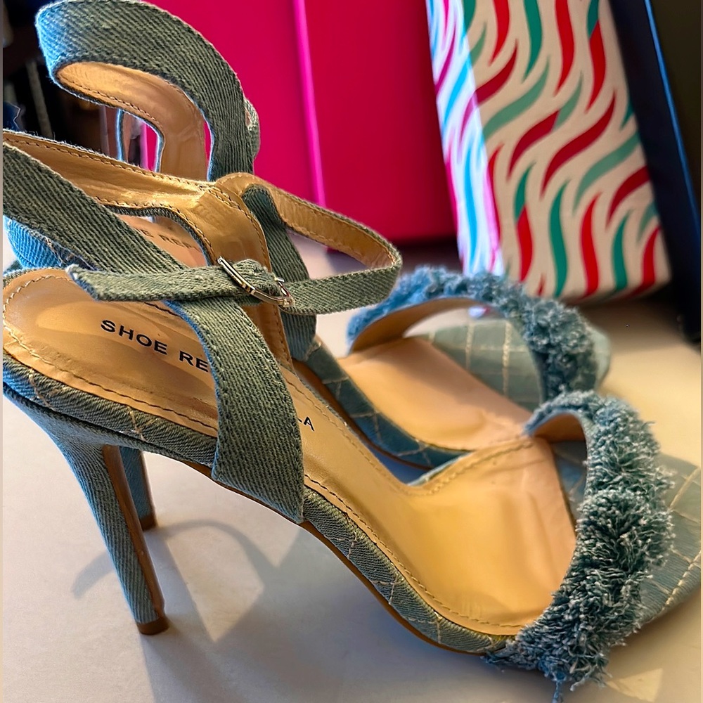 Jean sandal heels